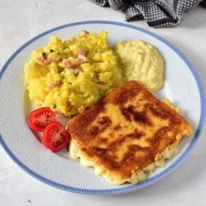 czech smažený sýr, breaded fried cheese