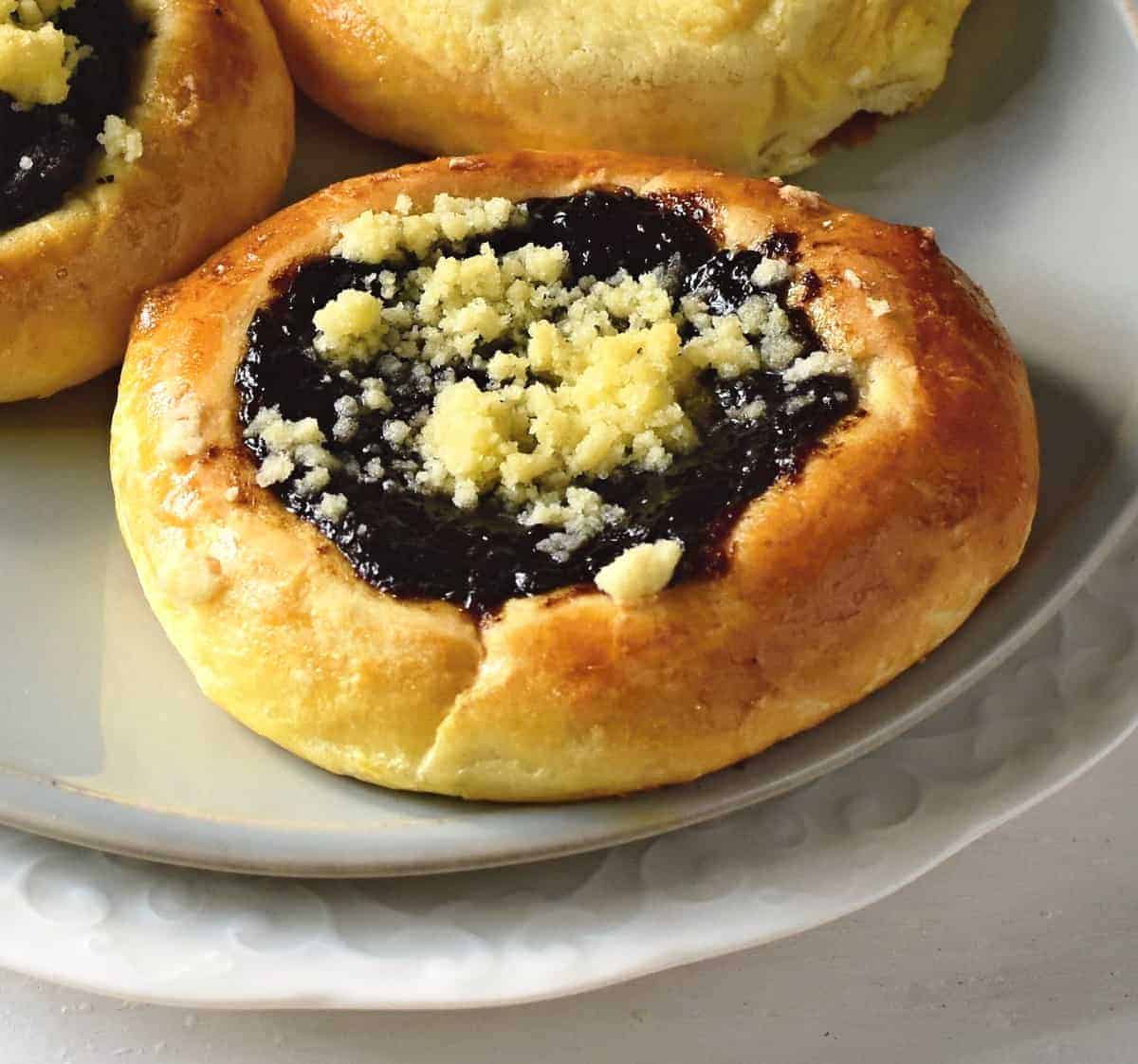 Czech koláč with plum butter filling.