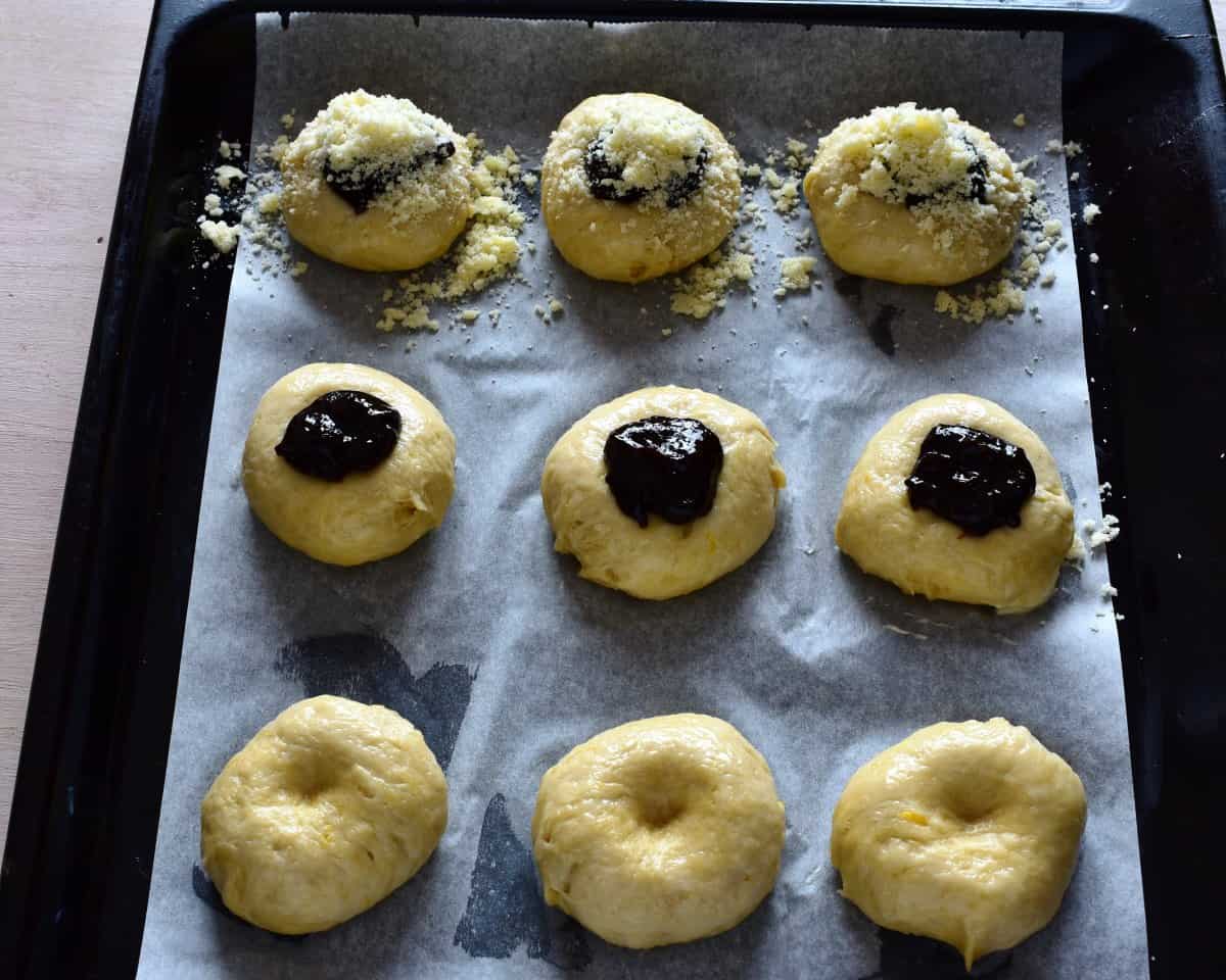 moravian kolaches on sheet