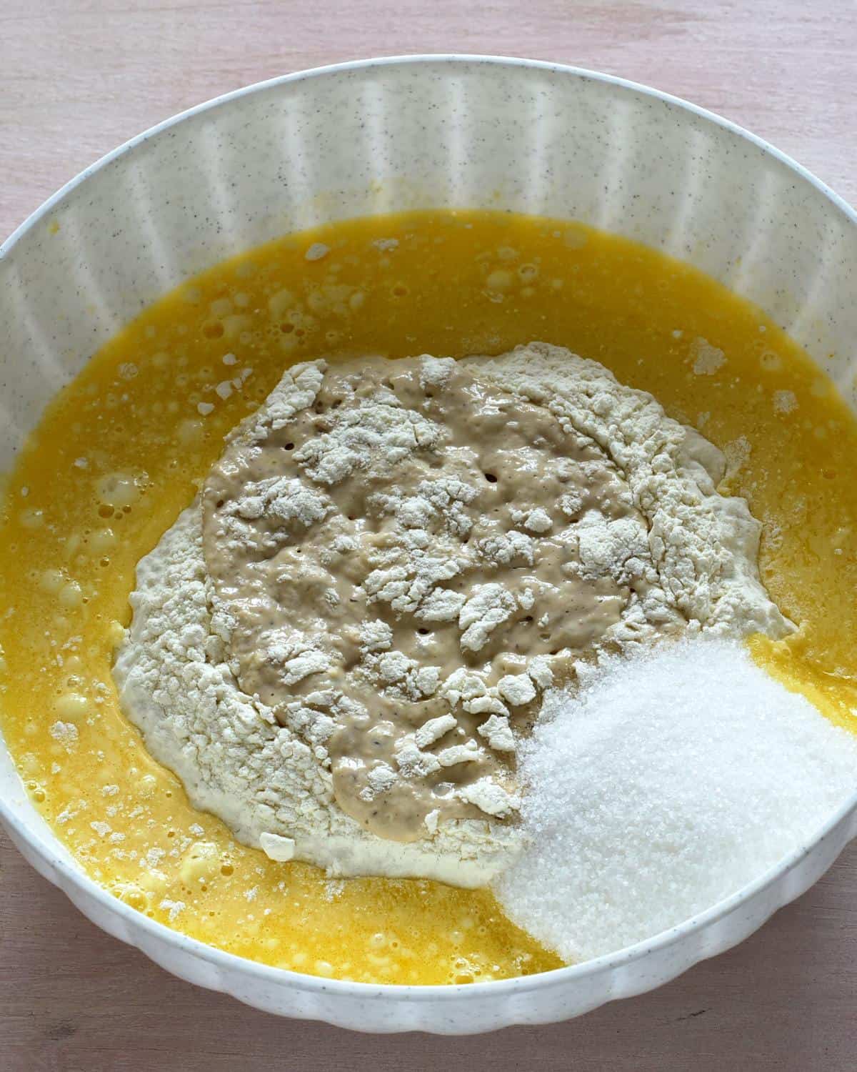 making dough for moravian kolache