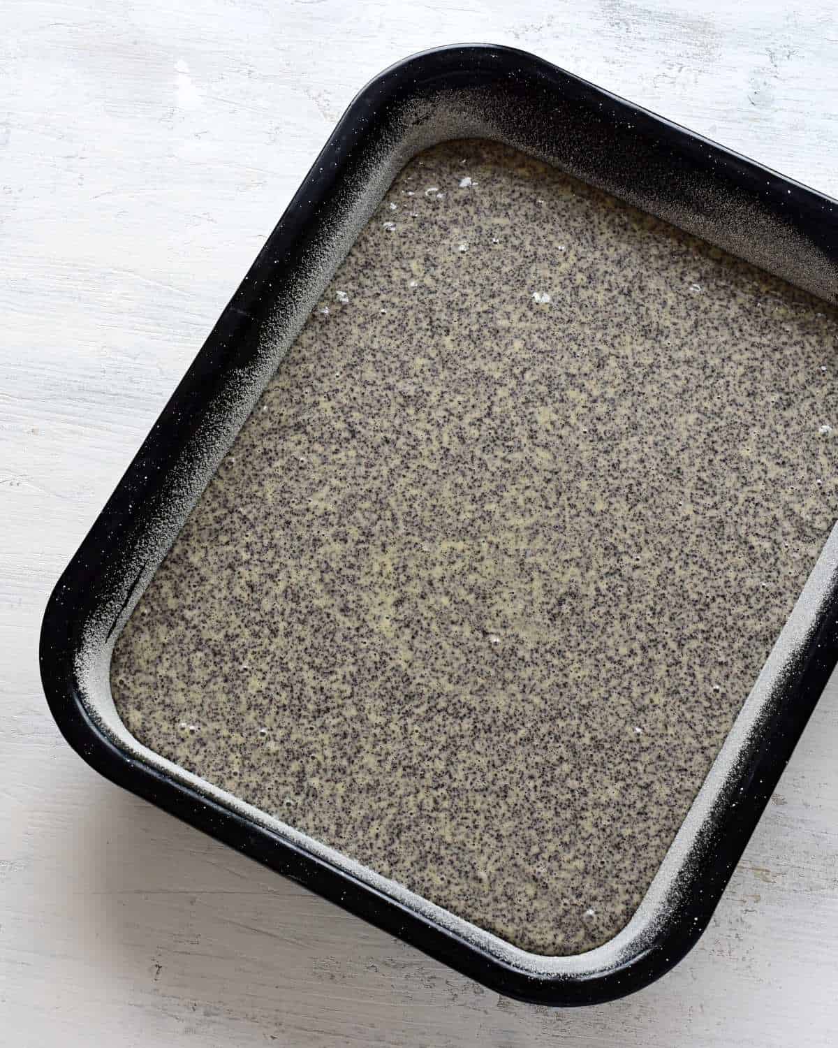 poppy seed cake before baking