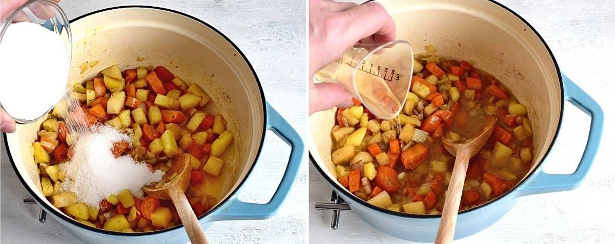 vegetables in pot