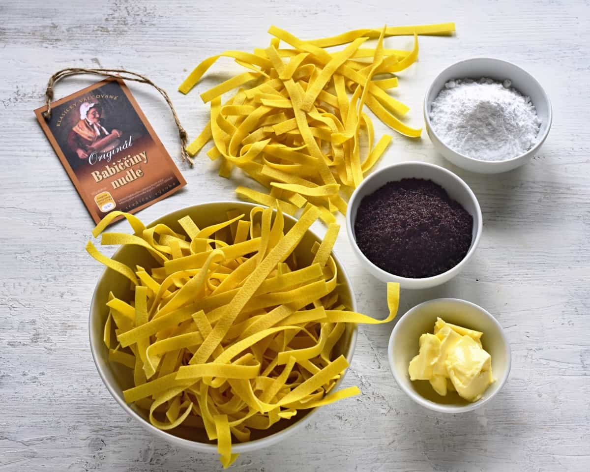 Czech nudle s mákem ingredients