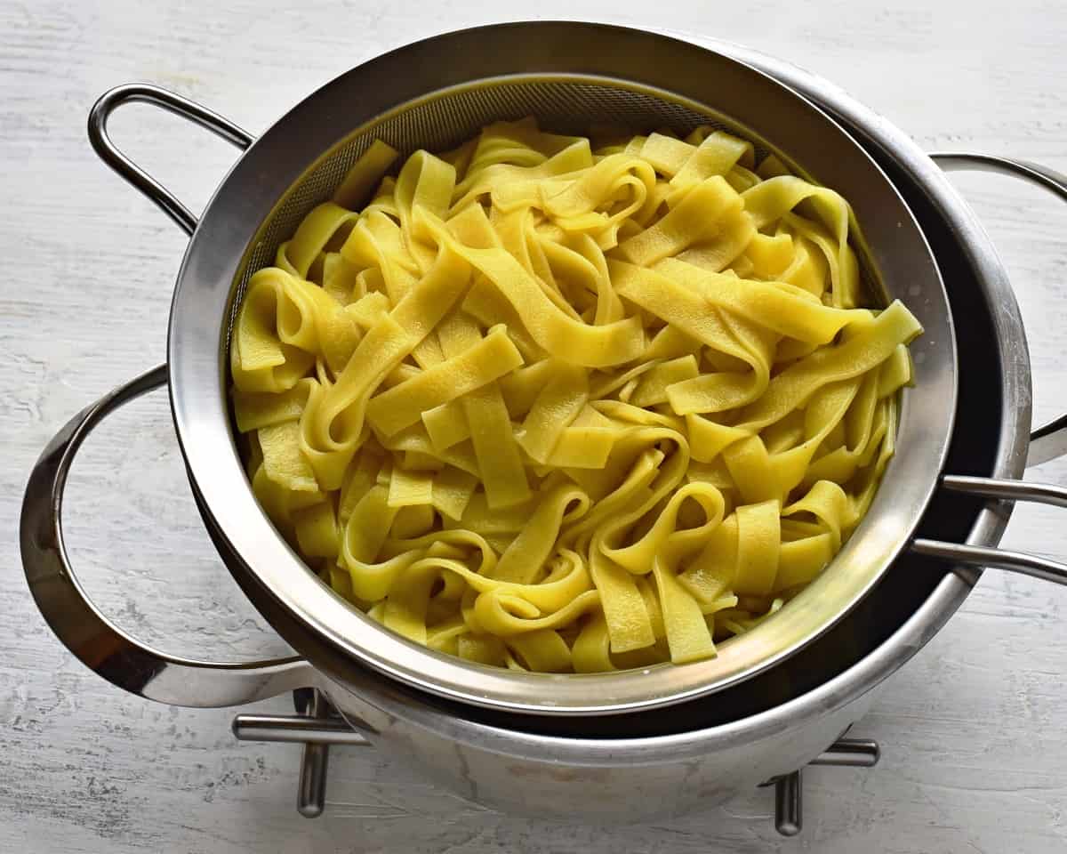 strained noodles