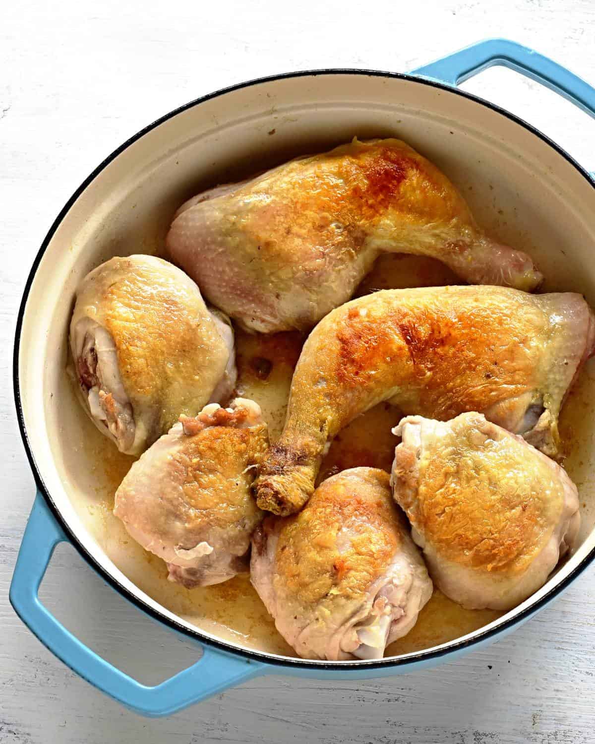 chicken pieces frying