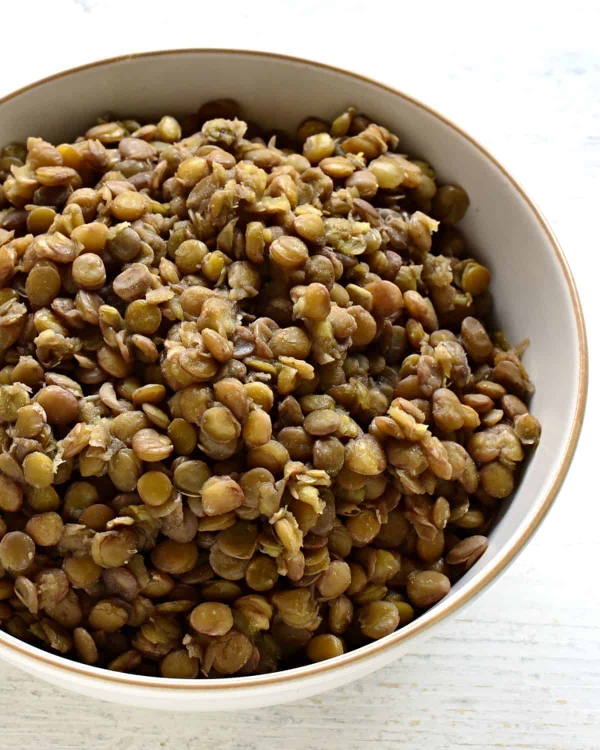 cooked lentils