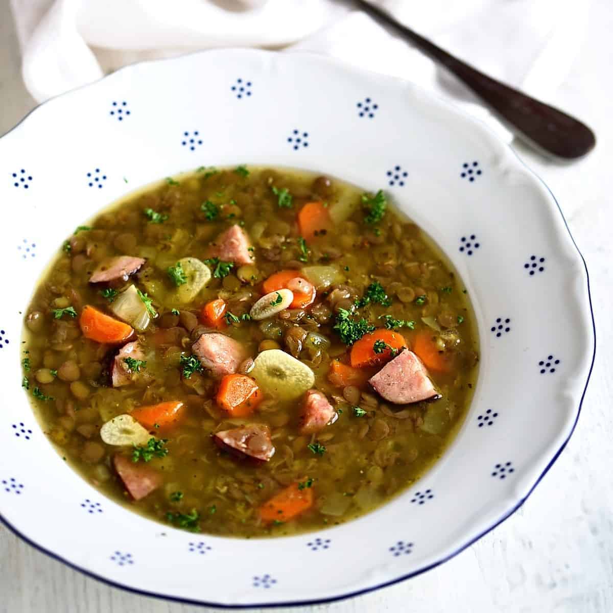 czech lentil soup čočková polévka