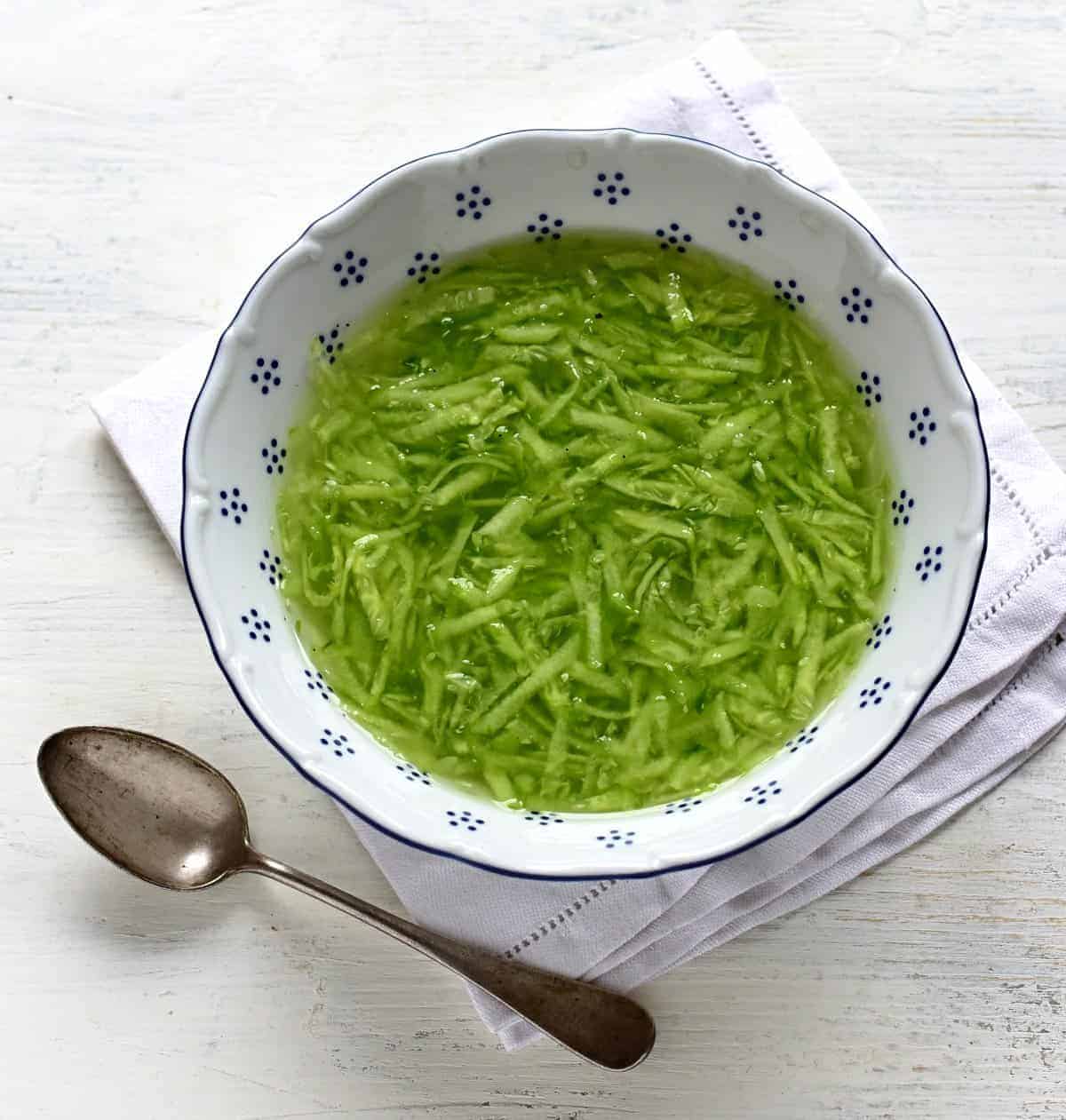 czech cucumber salad serving
