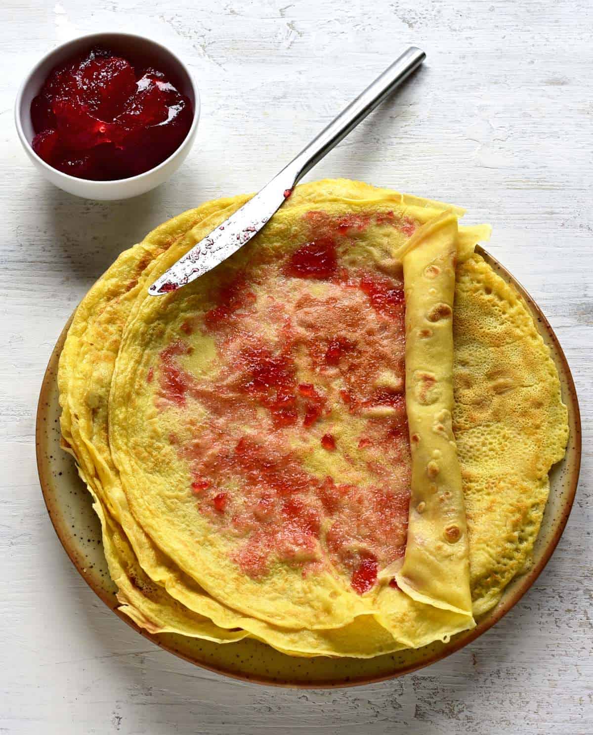 czech palačinky with jam