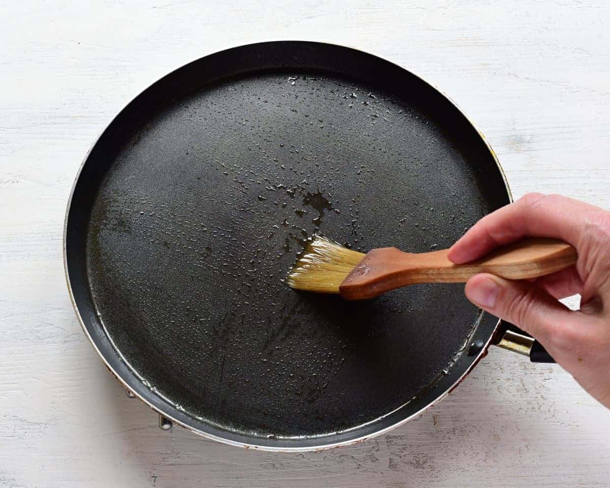 greasing a pan