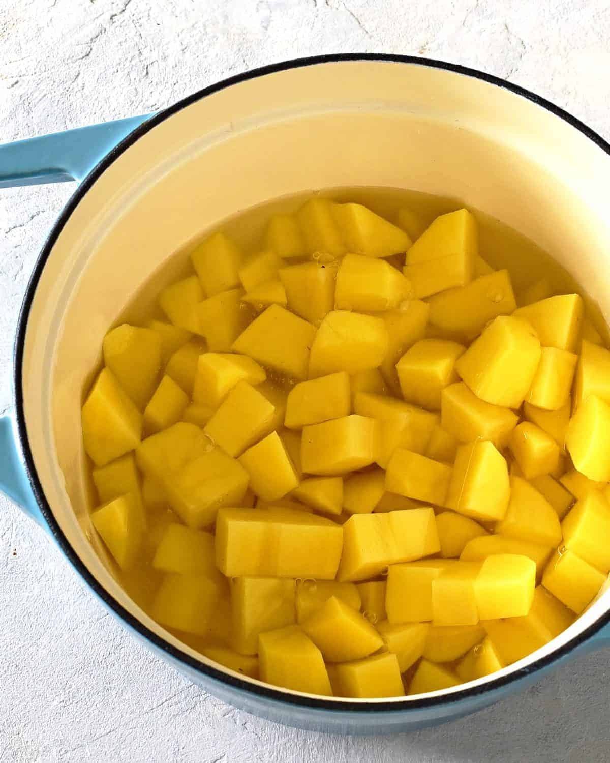 potatoes in a pot with water