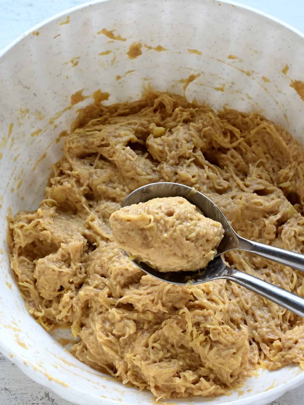 forming chlupaté knedlíky potato dumplings