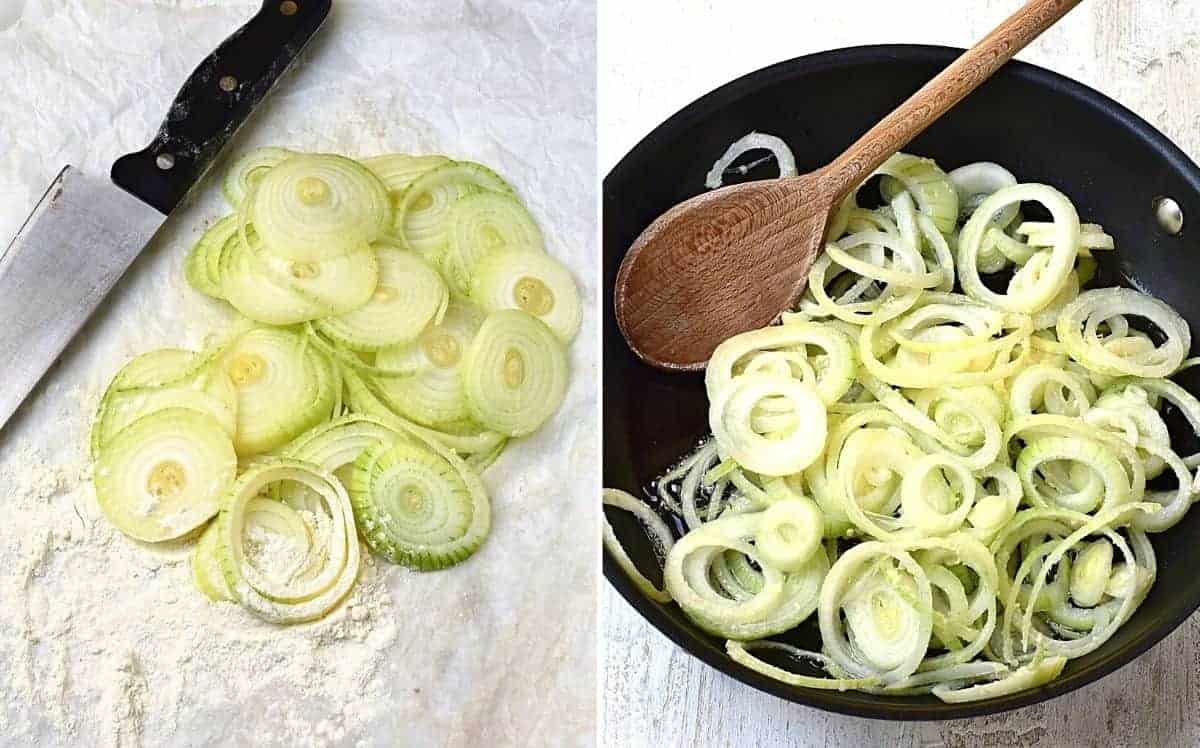 frying onions