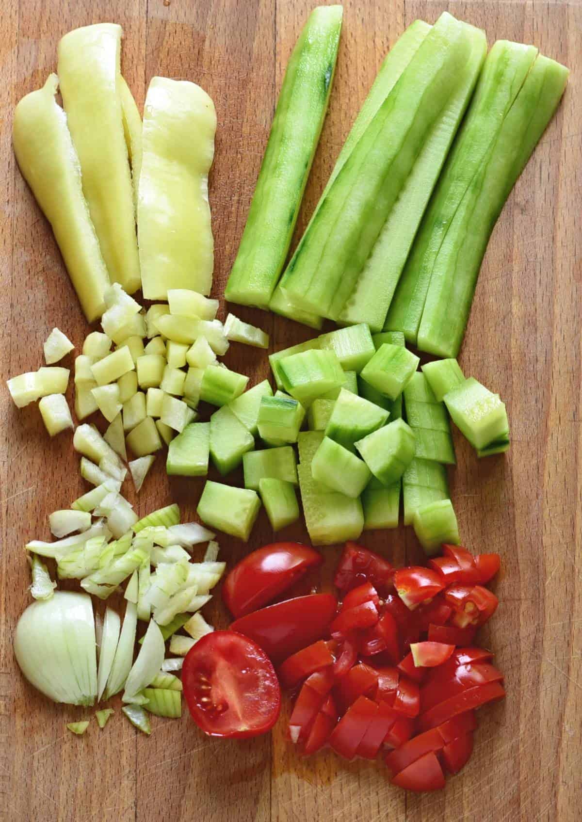 chopped vegetables