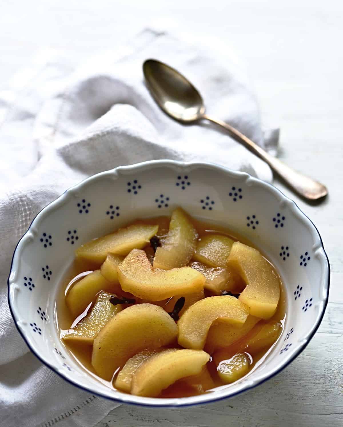 Czech spiced apple compote with cinnamon.
