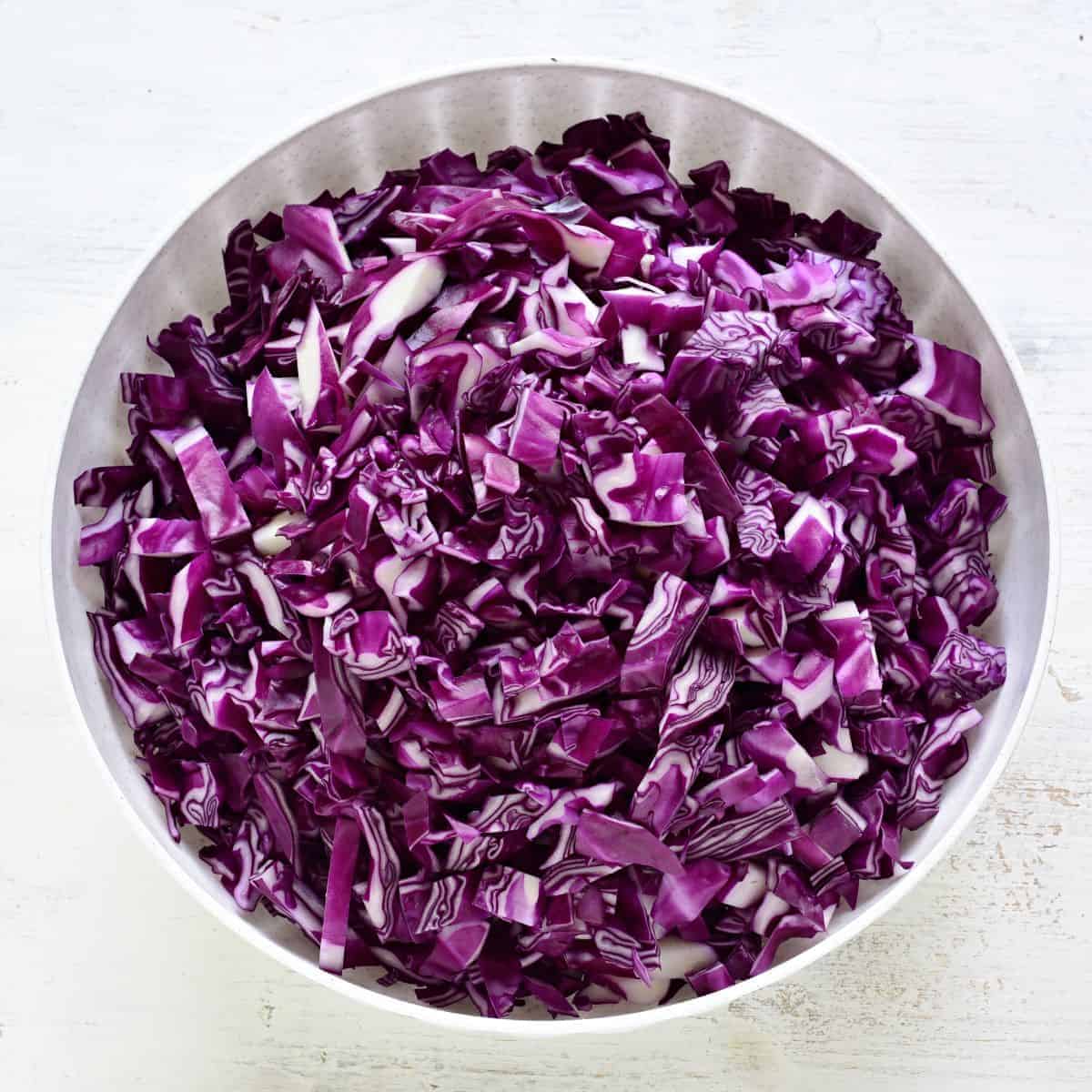 shredded red cabbage