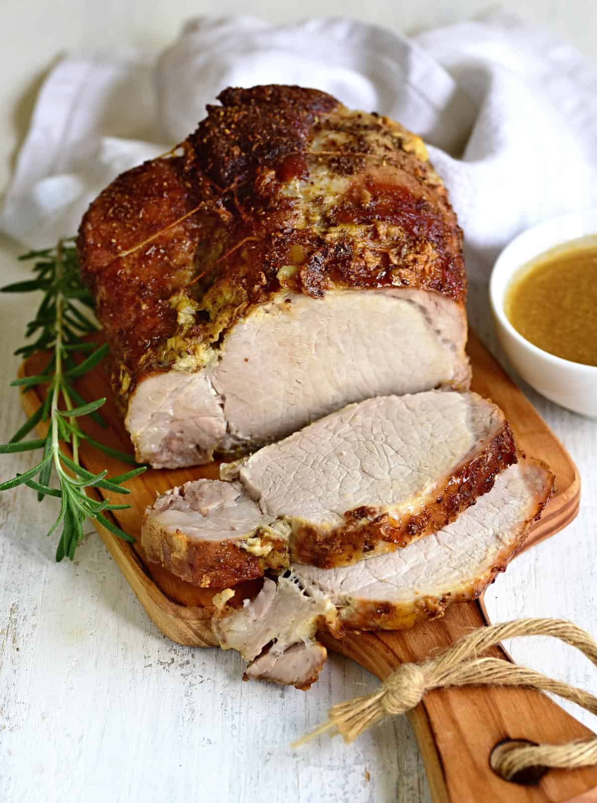 Roasted pork shoulder, czech vepřová pečeně.