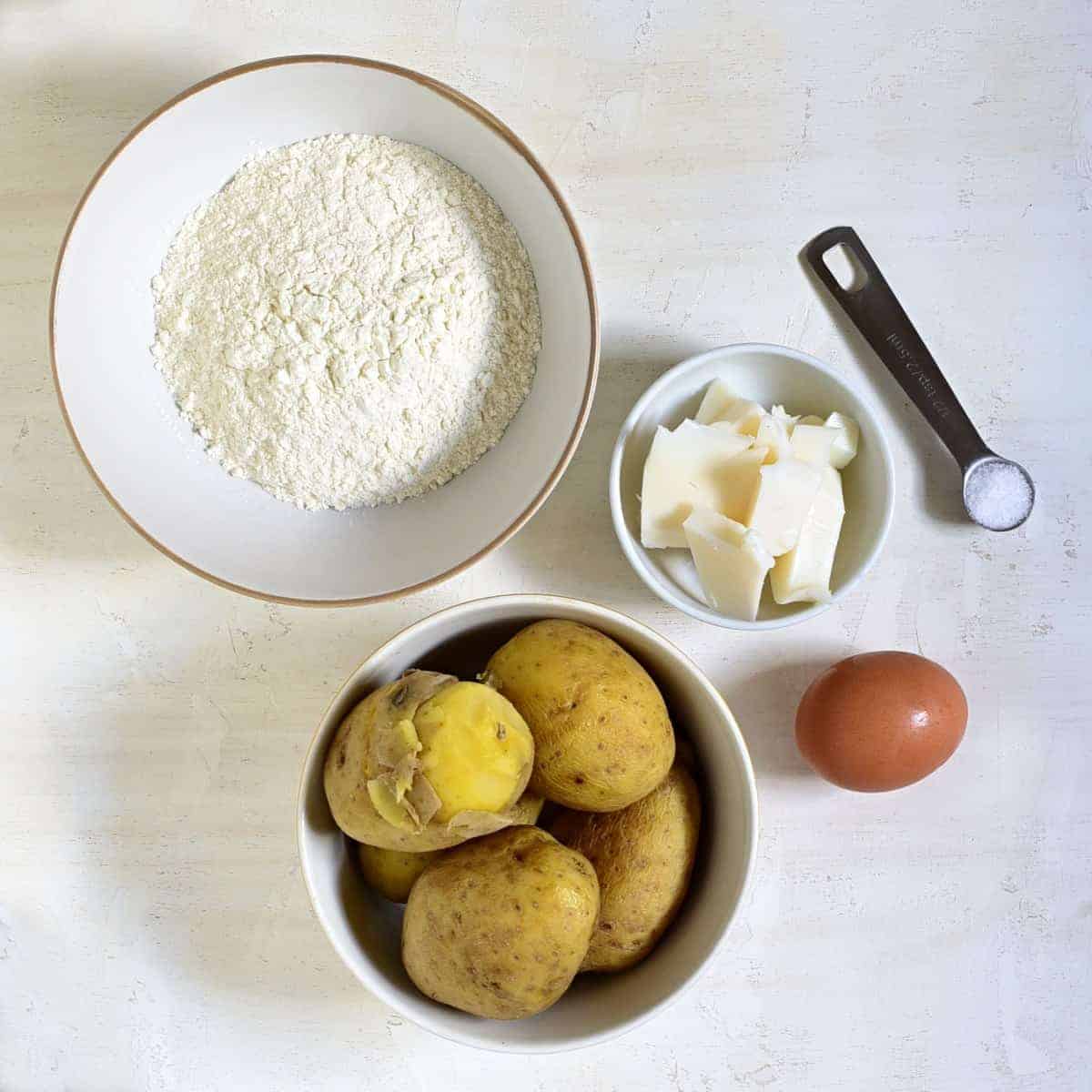 Czech potato flatbread placky ingredients.