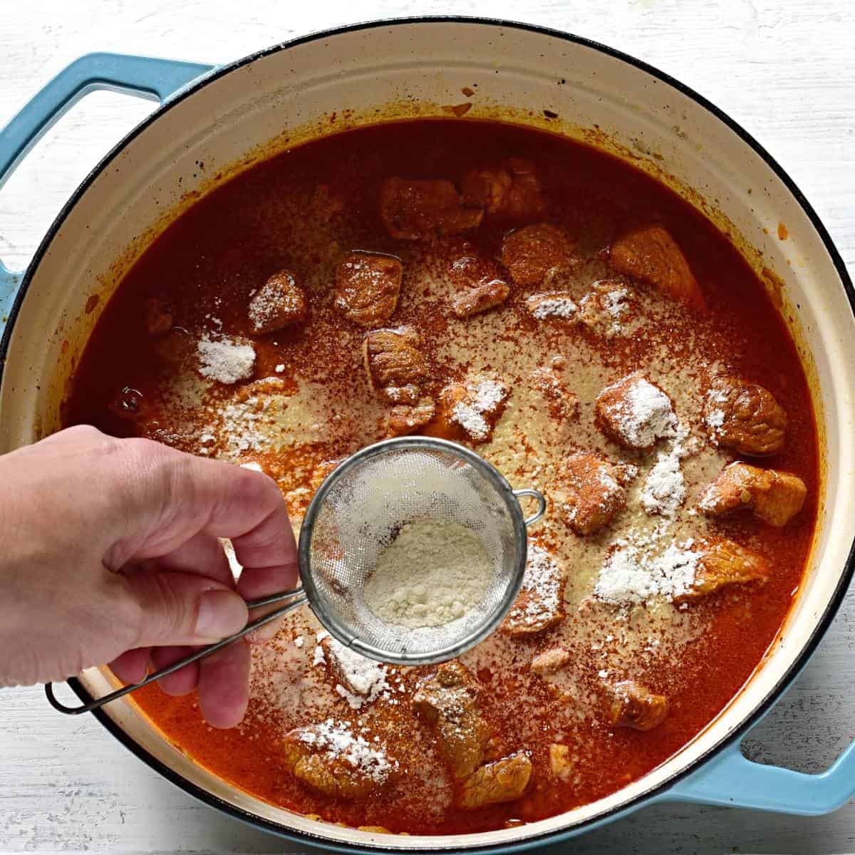 Thicken of goulash.
