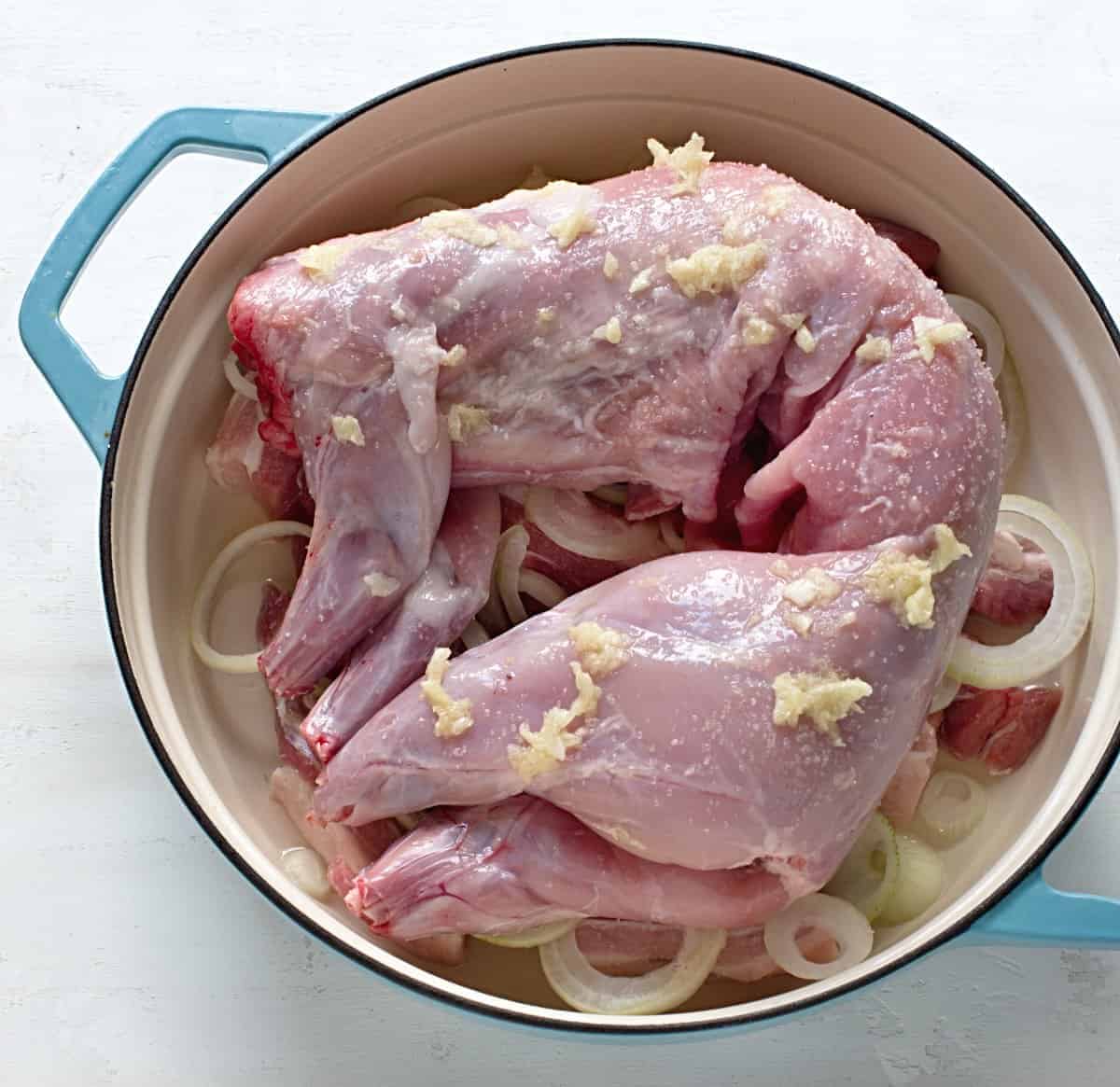 Making rabbit roast.