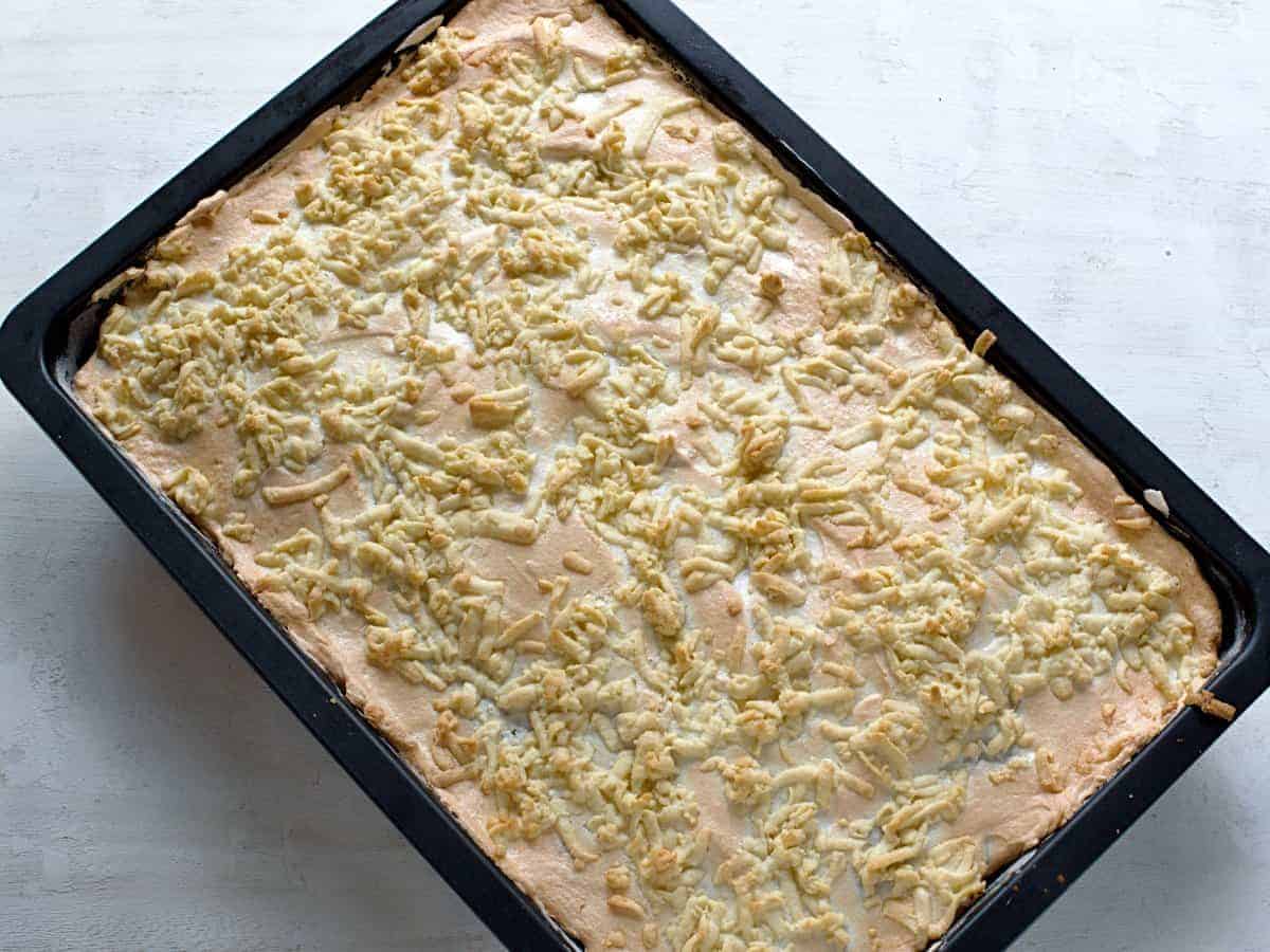 Baked apple slice.