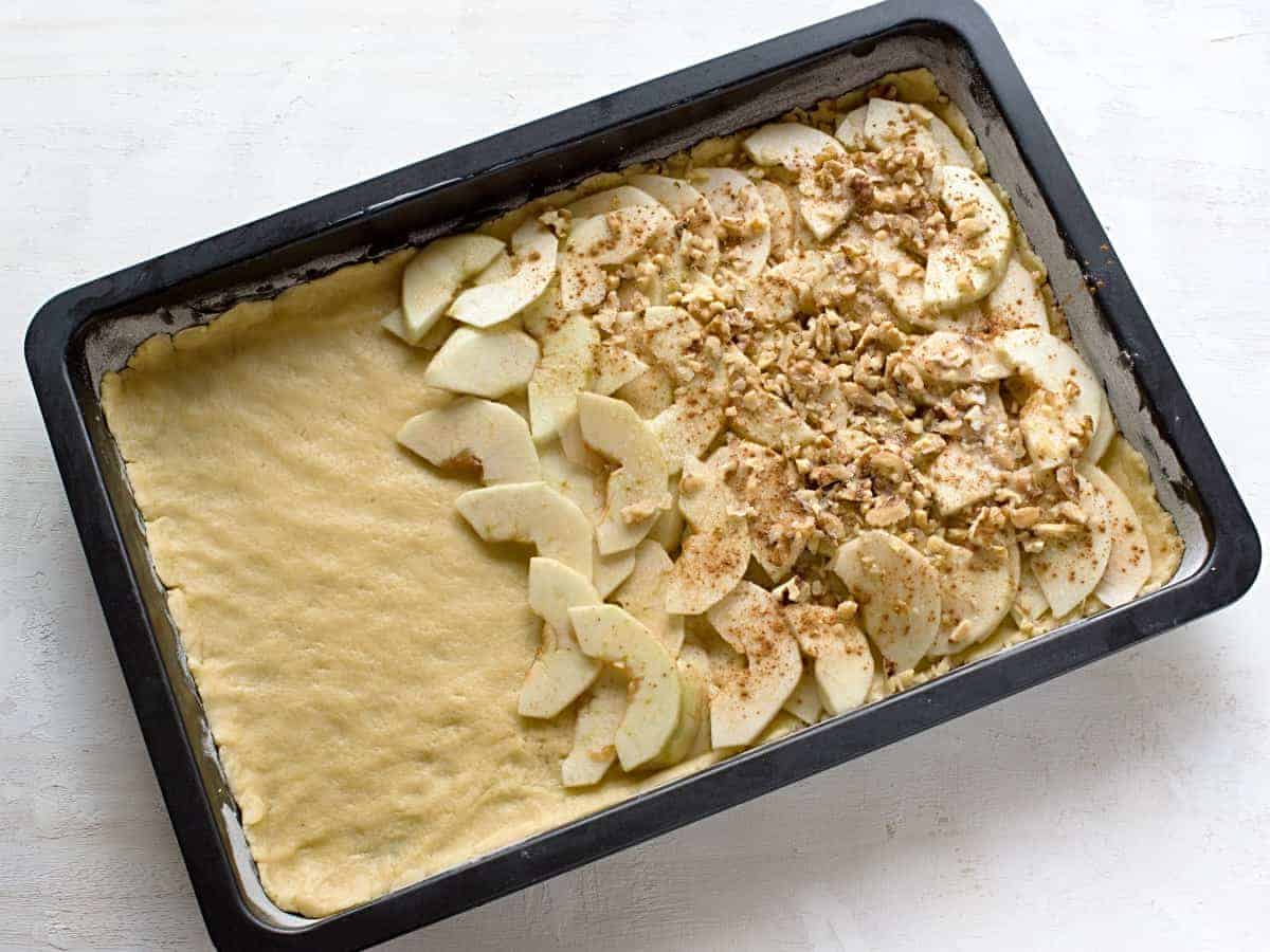 Making apple slice.