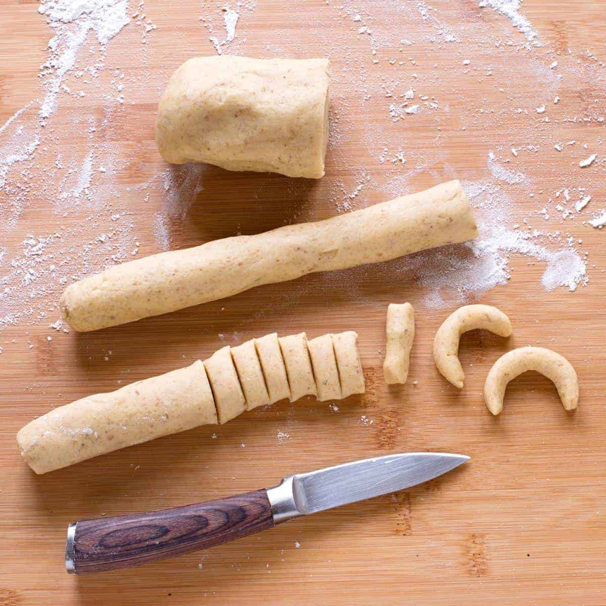 Making vanilkove rohlicky cookies.