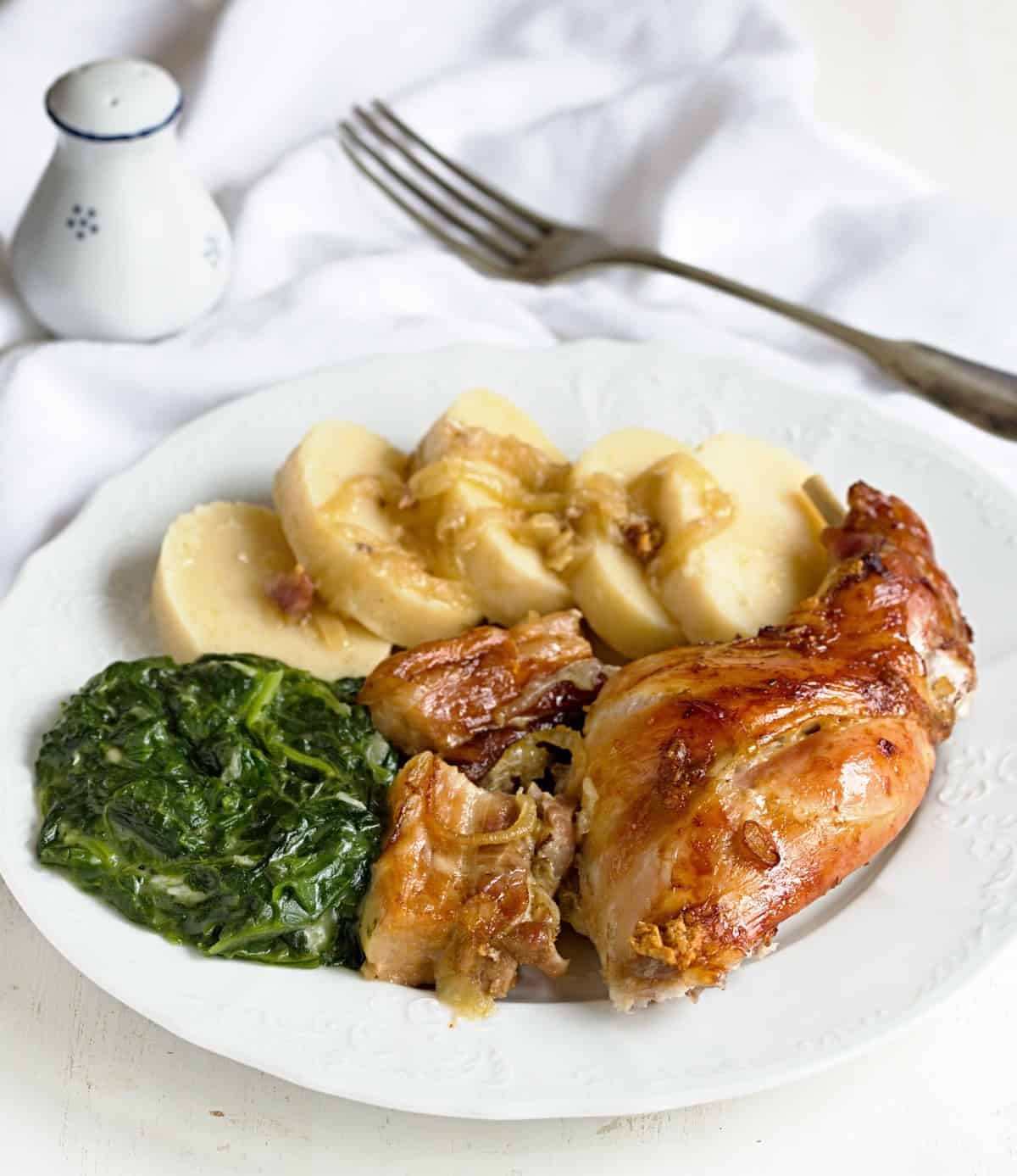 Oven roasted rabbit.