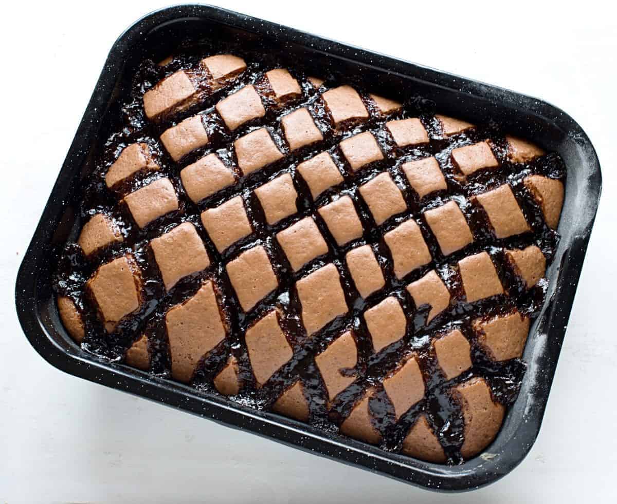 Gingerbread slice, baked.