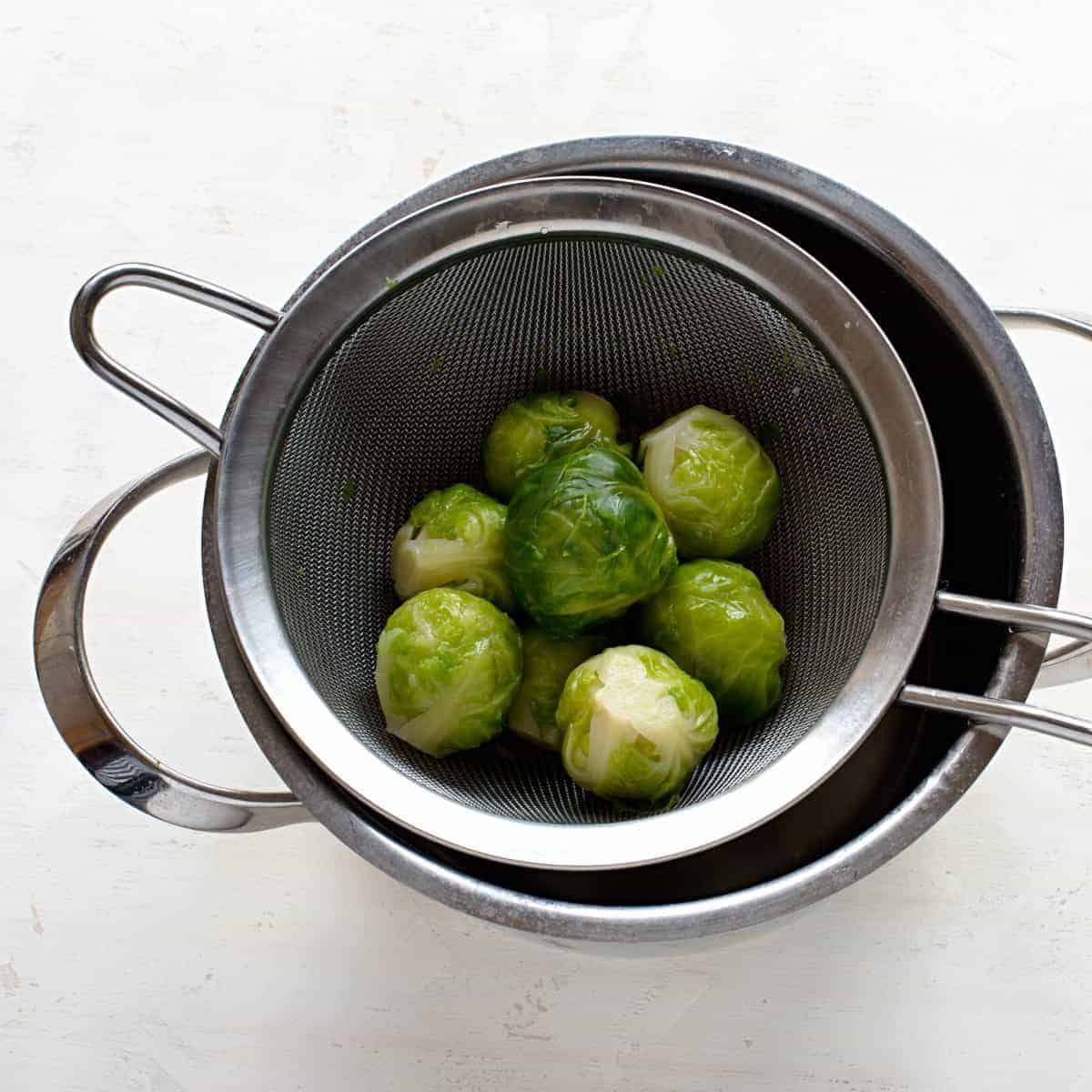 Blanched brussels sprouts.