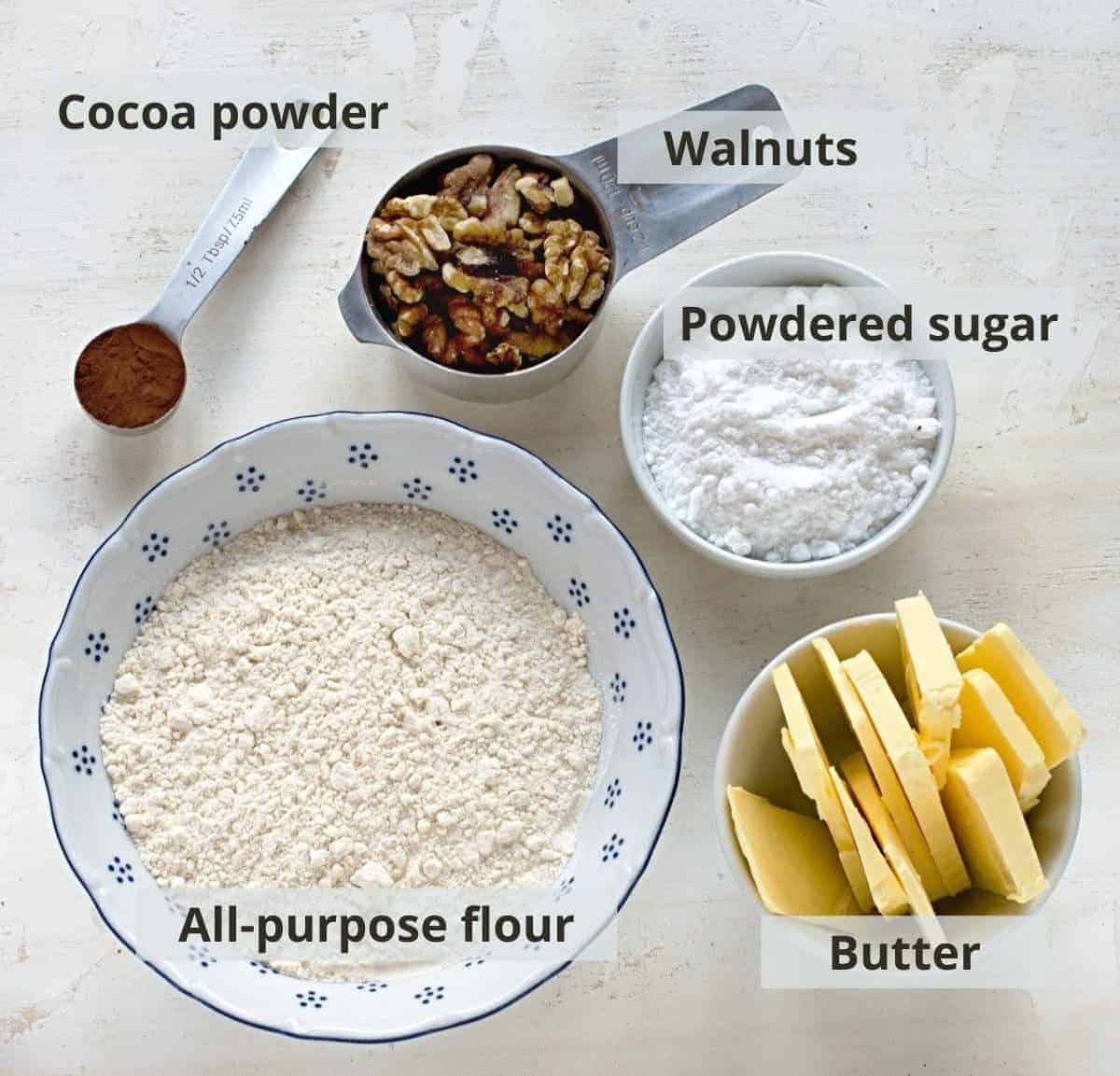 Walnut shaped cookies ingredients
