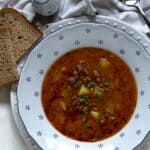 Goulash soup with ground beef recipe.