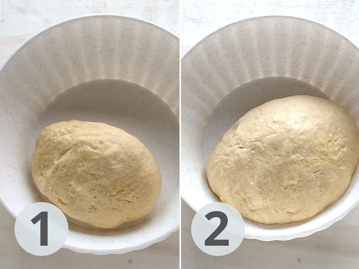 Yeast dough raising.