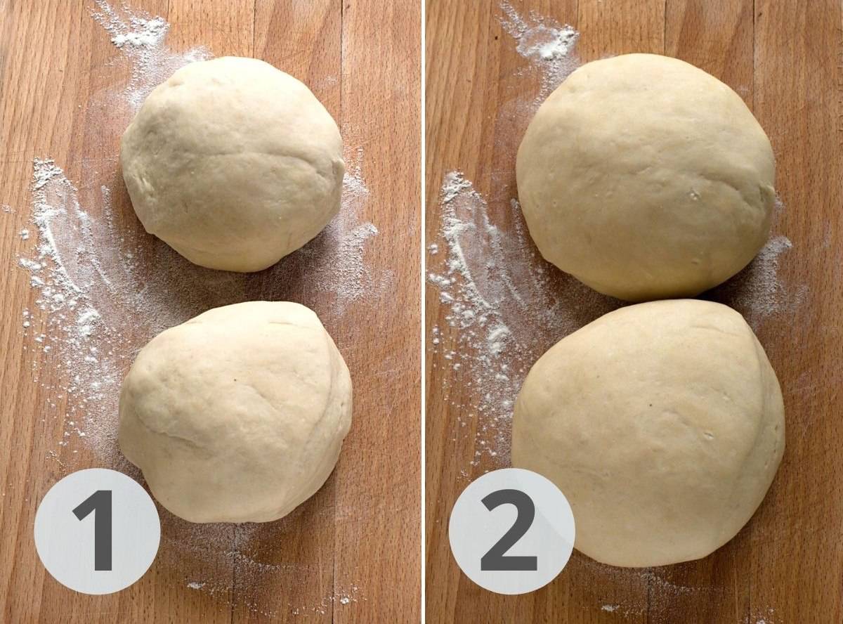 Rising of yeast dough for czech veka bread.