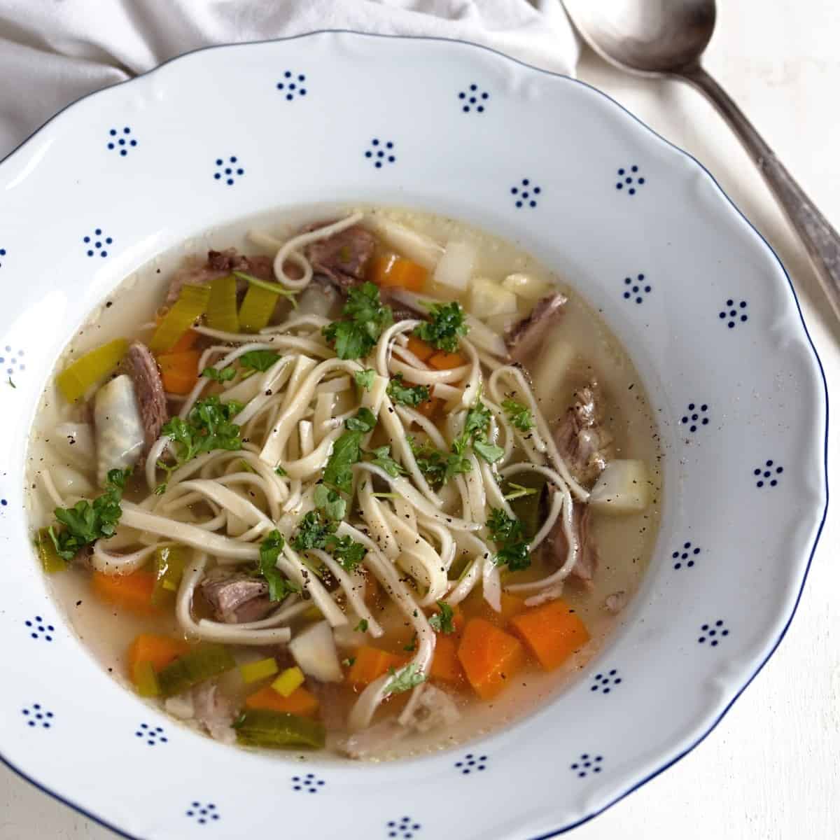 Bohemian beed noodle soup