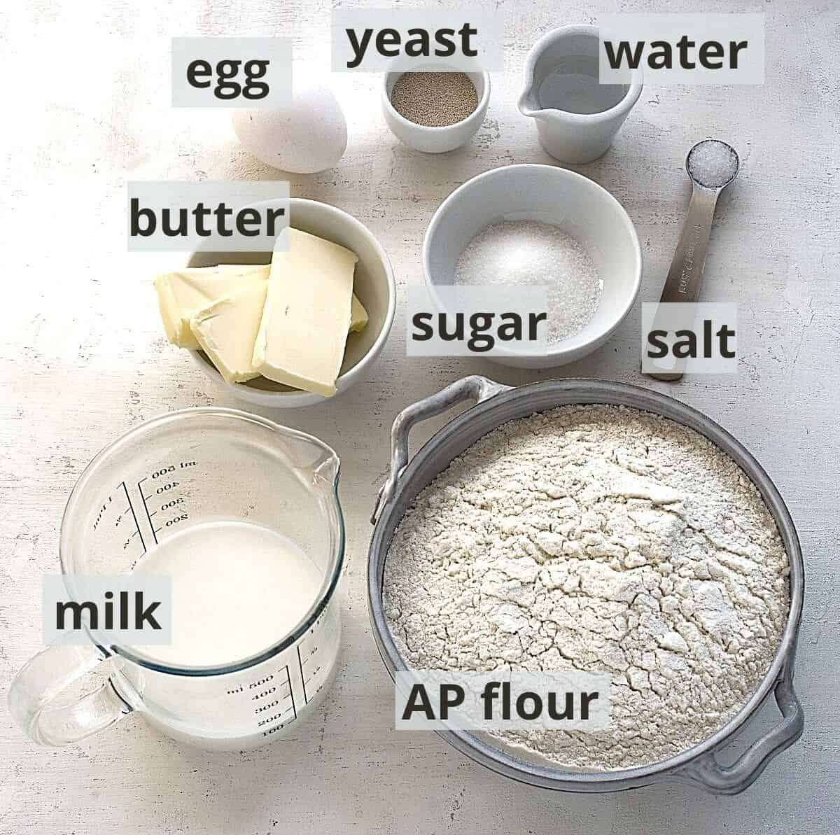Slovak paska Easter bread ingredients listed with captions.