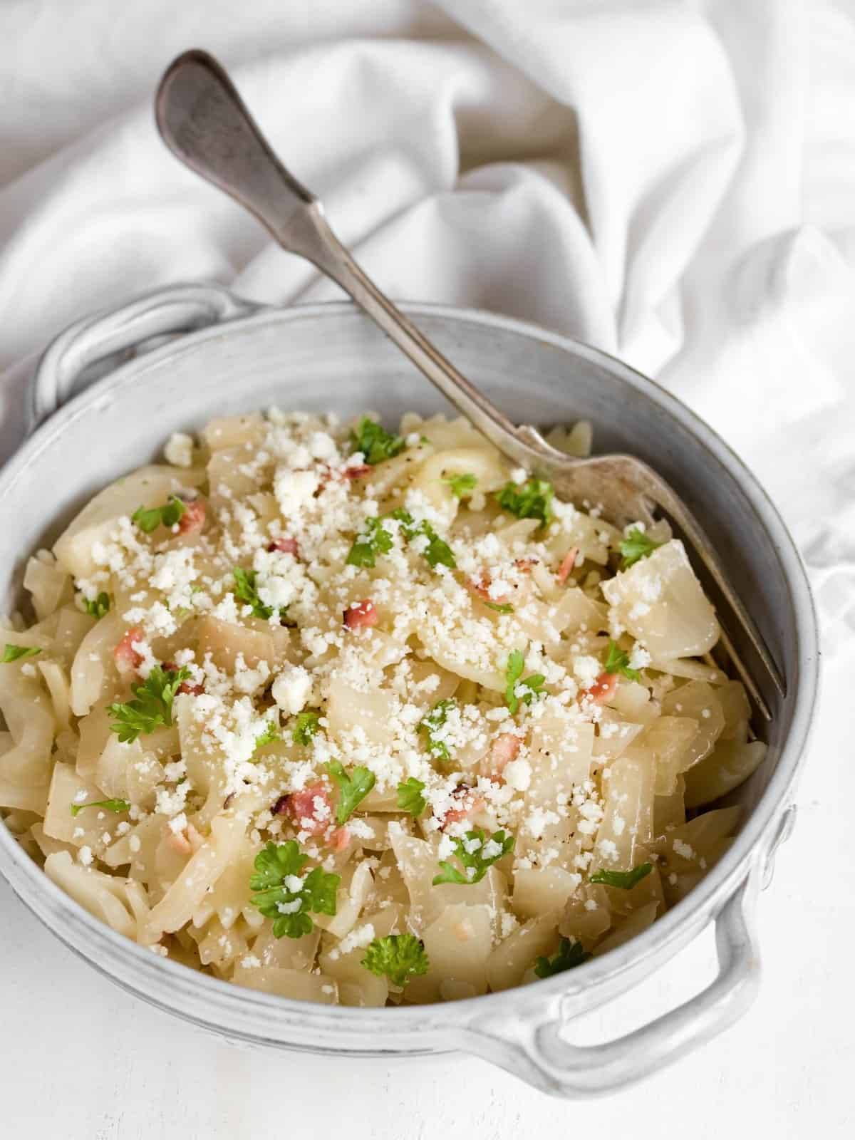 Fried Cabbage And Noodles With Bacon Haluski Cook Like Czechs