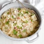 Fried cabbage with pasta Polish haluski.