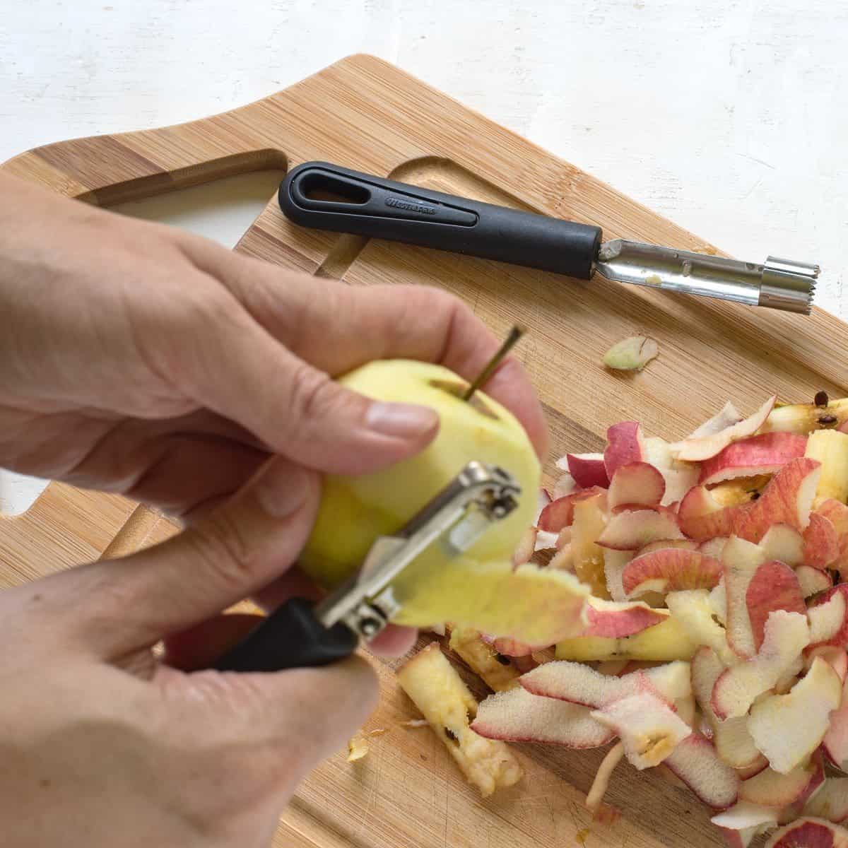 peeling apples