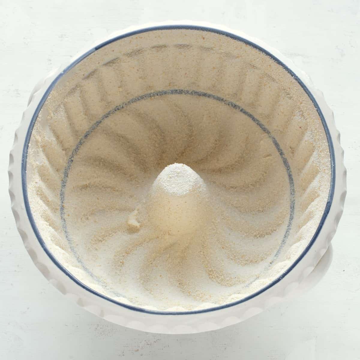 Floured bundt cake pan ready for pouring in the batter.