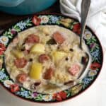 Czech Kyselica soup served in a bowl.