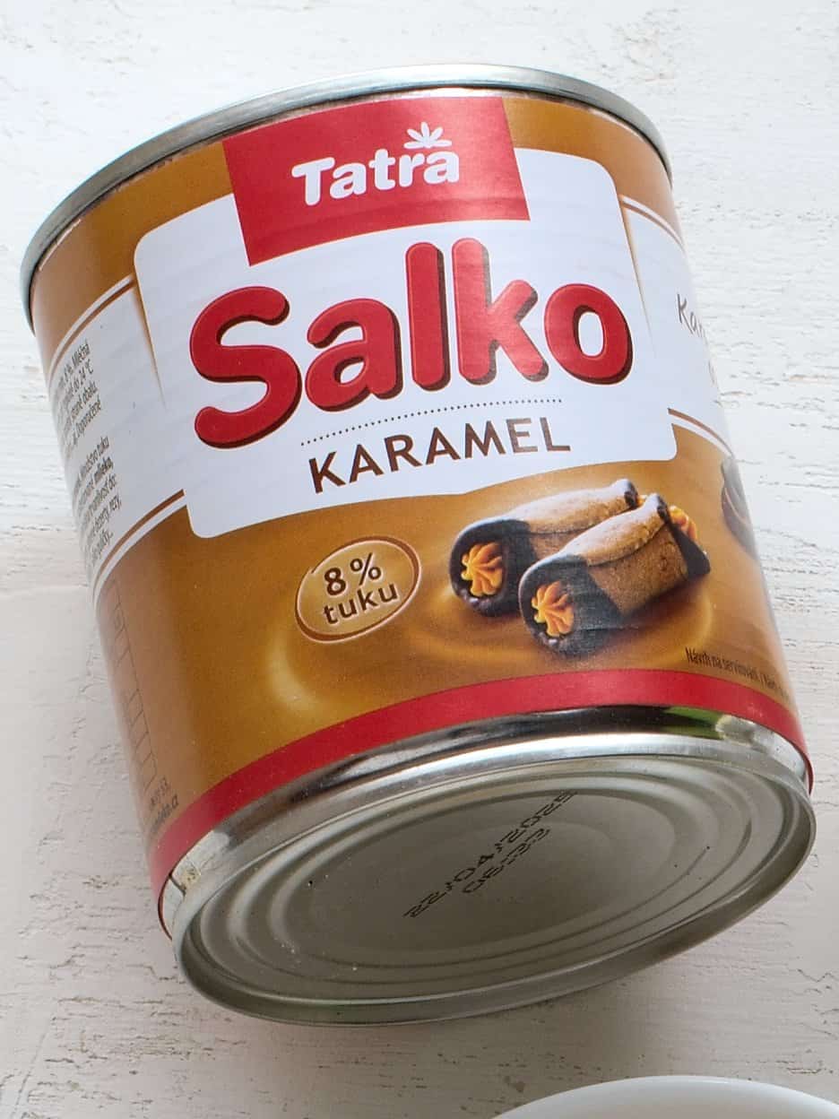 A can of Czech caramelized sweetened condensed milk, called Salko in Czech.