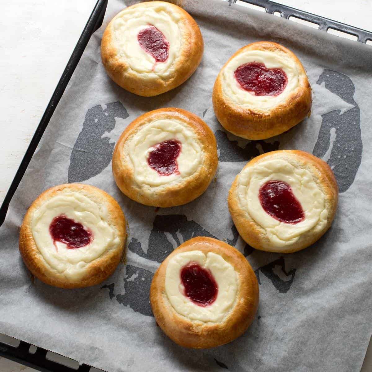 Baked farmers cheese Kolache.