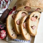 Sliced plecovník Czech Easter bread.