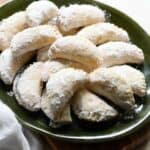 Baked cheese dough crescents filled with plum butter.