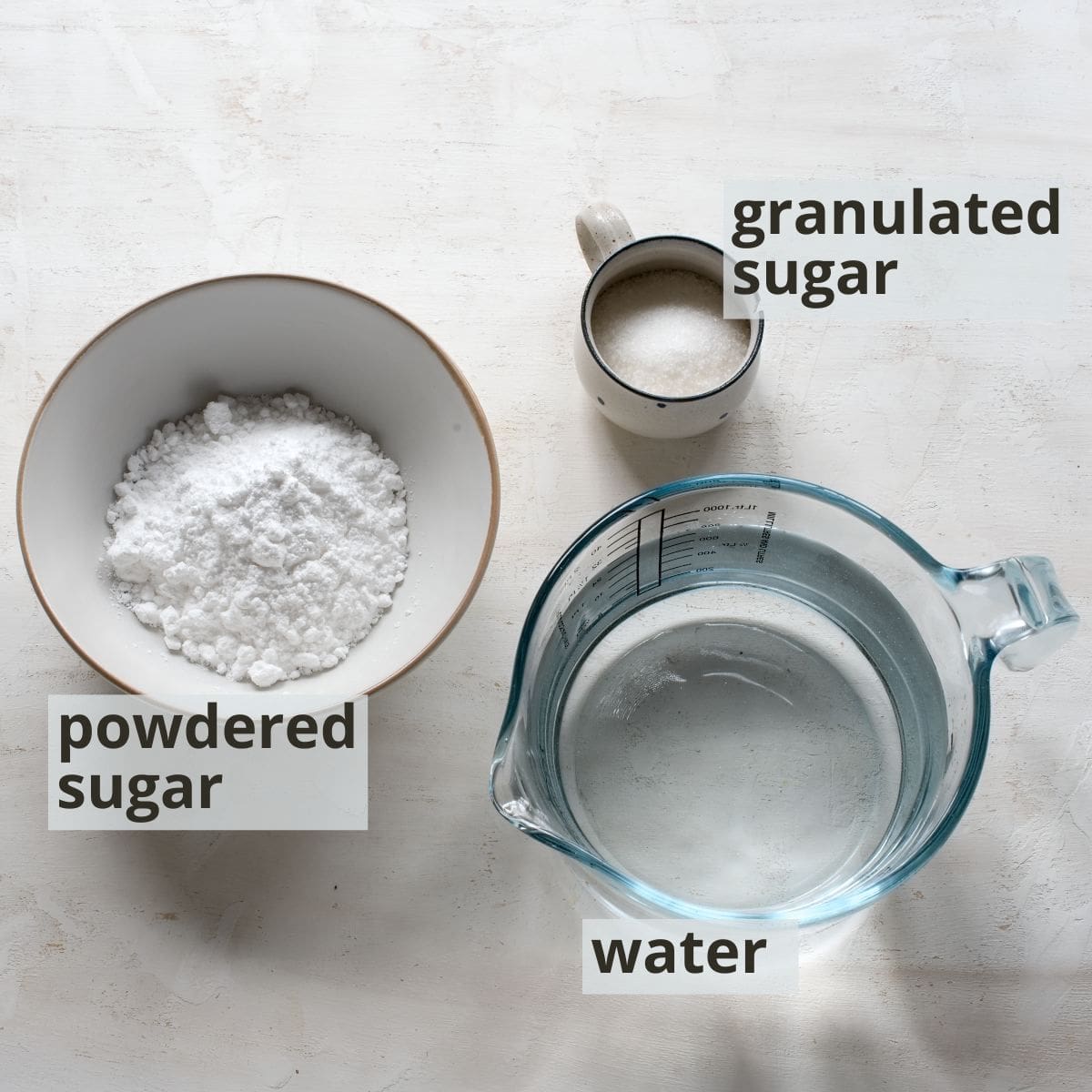 Labeled ingredients for finishing Czech Lomnice rings.