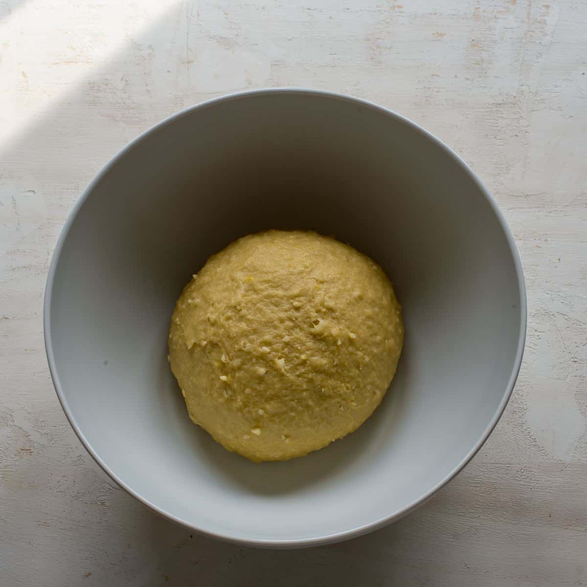 Yeast dough for Lomnice Rings ready to rise.